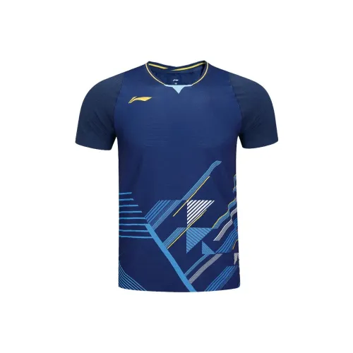 LINING Badminton series Синий Мужской T-рубашки