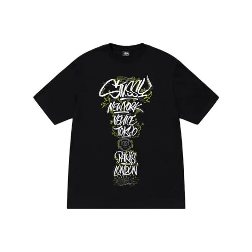 Stussy X born x raised Co TITLED SERIES Черная унисекс футболка