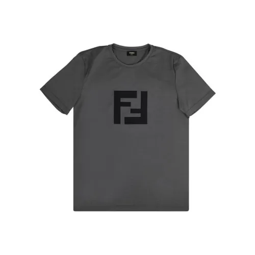 Fendi Темно-серые Мужские T-рубашки