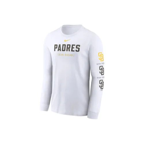 nike SAN DIEGO PADRES Повторяющийся принт T-рубашка Мужская Белая
