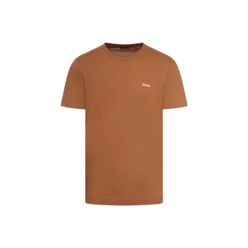 Ermenegildo Zegna Коричневые Мужские T-рубашки