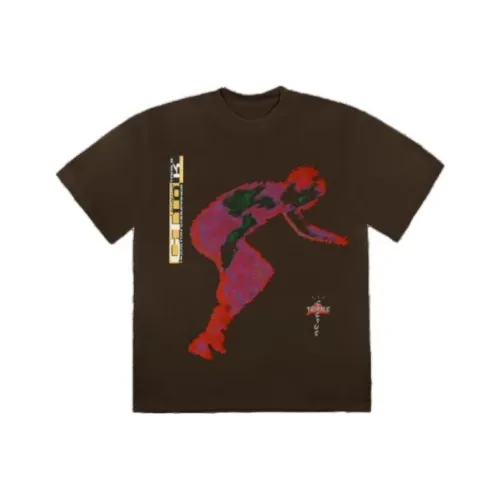 Travis Scott Коричневый Мужской T-Рубашки