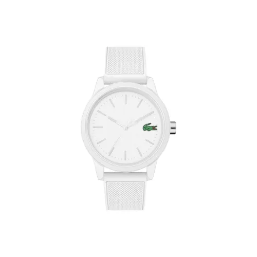 Коллекция часов LACOSTE 12,12 Наручные часы Кварцевый механизм Силиконовый ремешок 42 мм Белый циферблат Мужские часы