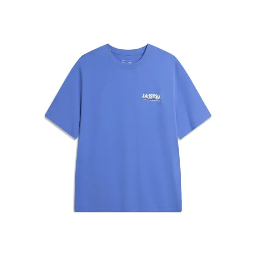 LINING Sports Life Collection Рукав с оборванным плечом T-рубашка Мужская Радужный Синий