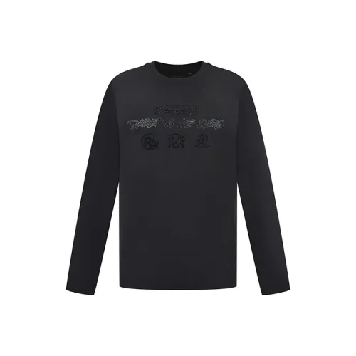RARE Длинный рукав Т-рубашка Мужская Черная