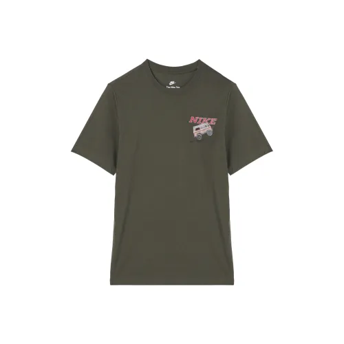 Nike Хаки Зеленый Мужской T-Рубашки