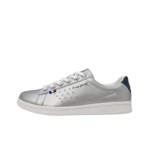 Le Coq Sportif LA ROLAND Slip-resistant Abrasion-resistant Low-top Skateboard Shoes Unisex Silver Л Кок Спортив LA ROLAND Противоскользящие Устойчивые к истиранию Низкие Кеды для скейтбординга Унисекс Серебряный