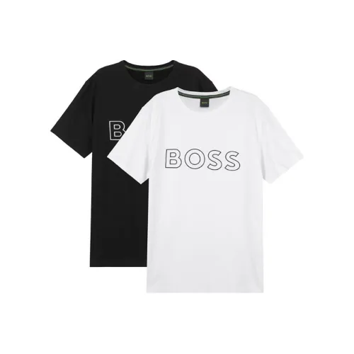 Hugo Boss 2 пачки черный + белый мужские футболки с коротким рукавом