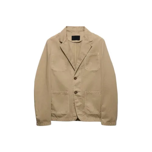 PRADA SS25 Куртки и Пальто Мужской Хаки