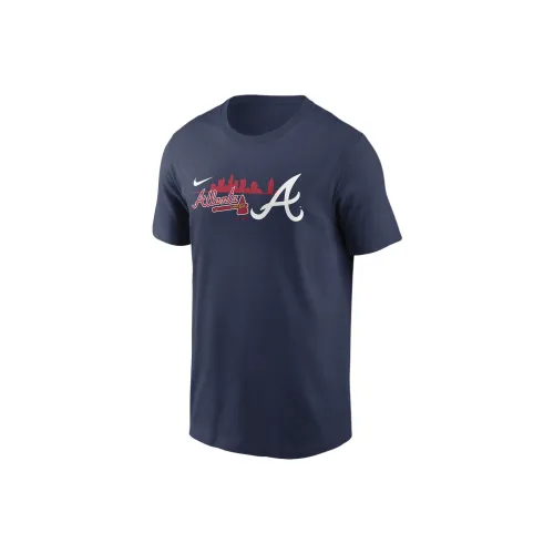 nike Atlanta Braves Local Команда Фраза T Рубашка Мужская Морской синий
