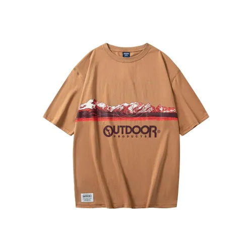 OUTDOOR PRODUCTS Рукав с оборванным плечом T-рубашка Мужская Песочно-коричневая