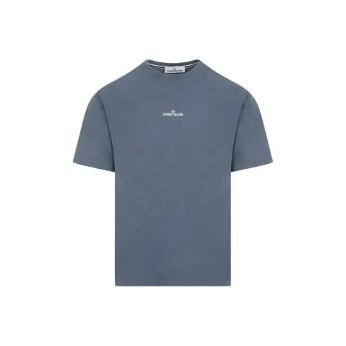 STONE ISLAND Темно-синие мужские футболки