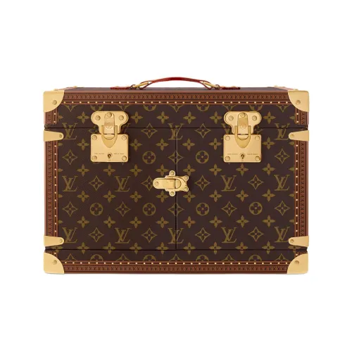 LOUIS VUITTON Vanity Монограмма Холст Макияж Чехол Хранение Коробка Стандартный Женский Коричневый