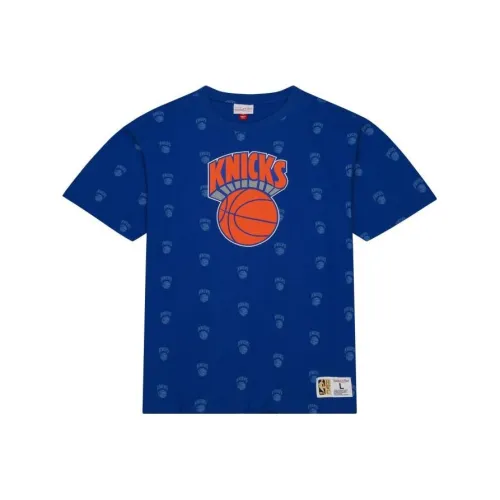 Mitchell Ness Blue Men's T-Shirts Mitchell Ness Синие Мужские Футболки