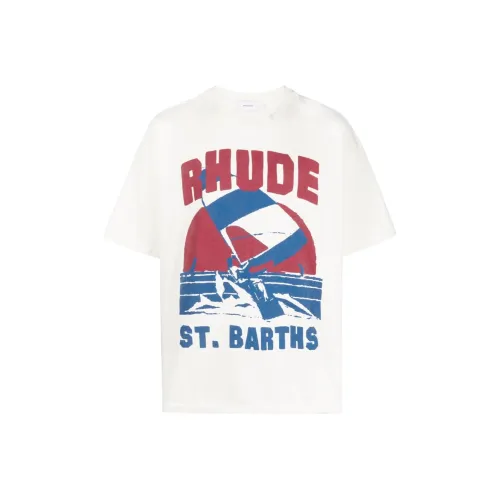 RHUDE Экрю Мужская T-рубашка