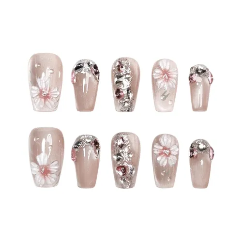 KDOW Персик Осветляющий Coquette Стиль Instagram False Nail Длинный Розовый Смудж