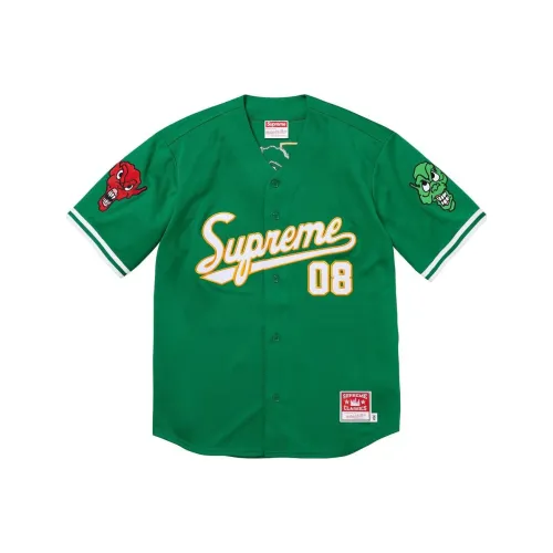 Supreme x MITCHELL NESS WEEK5 DOWNTOWN HELL BASEBALL JERSEY SHIRT UNISEX