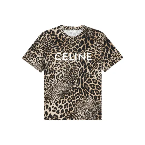 Celine Коричневый Мужской T-рубашки