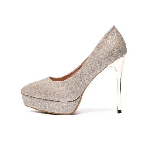 Be Good Узкий каблук Высокие каблуки 12 см Женские Серебряный Золотой Набор в подарочной коробке