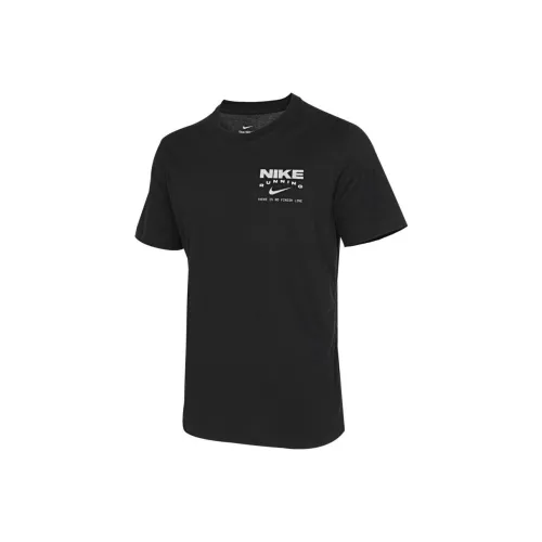 Nike Dri FIT Бег Т-Рубашка Мужская Черная