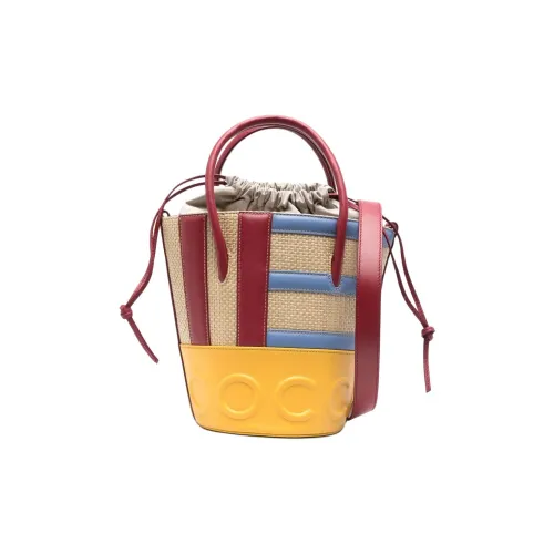 COCCINELLE Коровья кожа Ведрообразная сумка Средний размер Женская Бургунди и Желтый