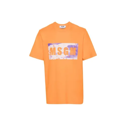 MSGM Тыквенно-оранжевый Мужской T-рубашки
