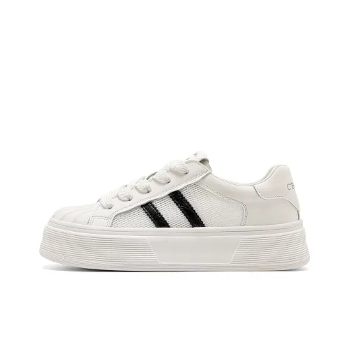 C°BANNER Амортизация Низкие Кроссовки для Скейтбординга Женские Бежево-Черные