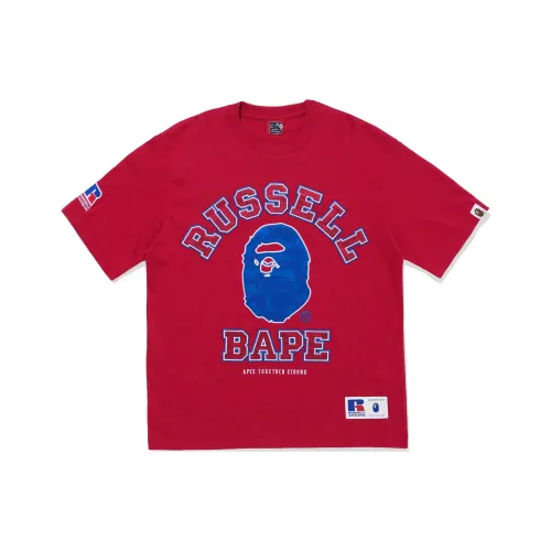 A BATHING APE BAPE x Russell Athletic Co Бренд T Рубашка Унисекс