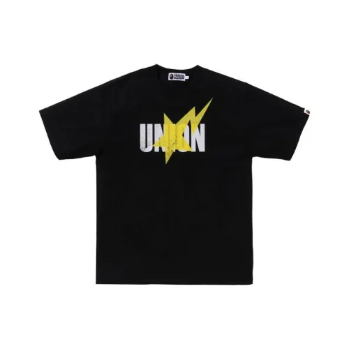 A BATHING APE Union Co Фирменный черный Унисекс T Рубашки