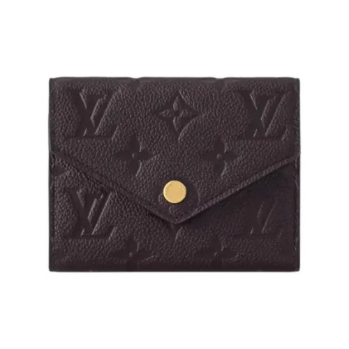 LOUIS VUITTON Victorine Тисненый Текстурированный Коровья кожа Кошелек Обычный Женские Шоколад