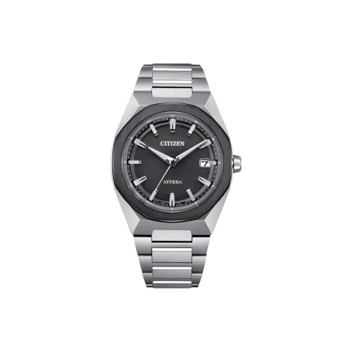 CITIZEN Attesa Series Светильник Кварцевый механизм Титан Ремешок Часы 39 мм Мужские часы Серый циферблат