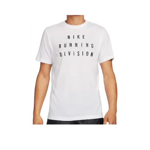 nike Dri Fit Бег Division Бег T-Shirt T-Shirt Мужской Белый