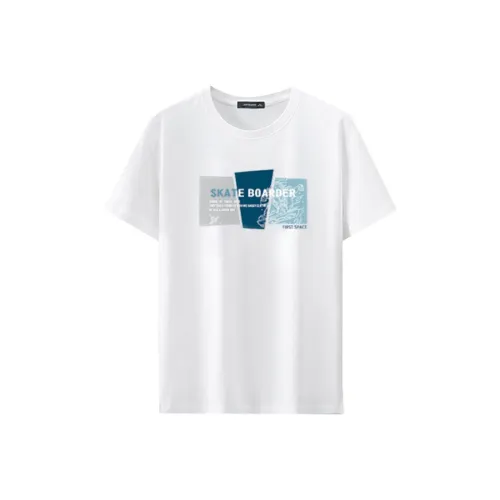 Jean West T-Shirt Стандартный Летний Мужской Белый