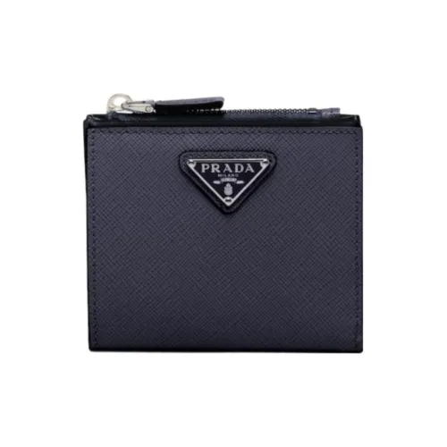 PRADA Saffiano кожа кошелек маленький мужской морской синий