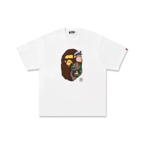 A BATHING APE Bored Ape Collaboration Белый Унисекс Футболка