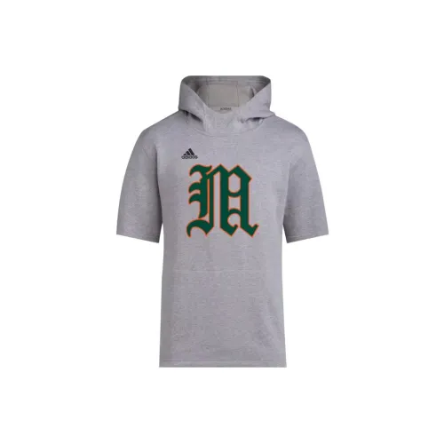 Adidas Miami Баскетбольная футболка с коротким рукавом худи мужская средне-серого цвета