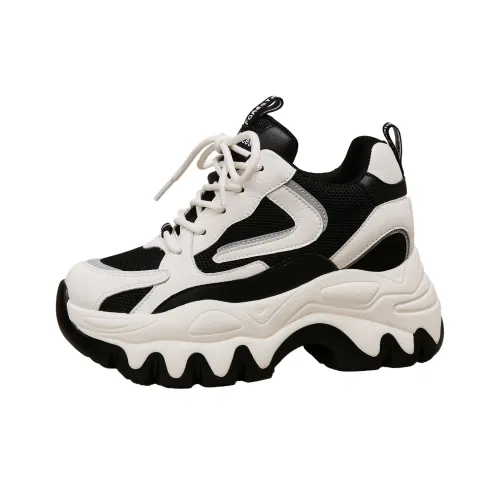 Forest Princess Low Топ Толстая подошва Кроссовки Женские Черный Белый