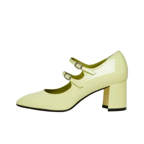 Carel Alice Грубый каблук Туфли Мэри Джейн 6 см Женские Желтые