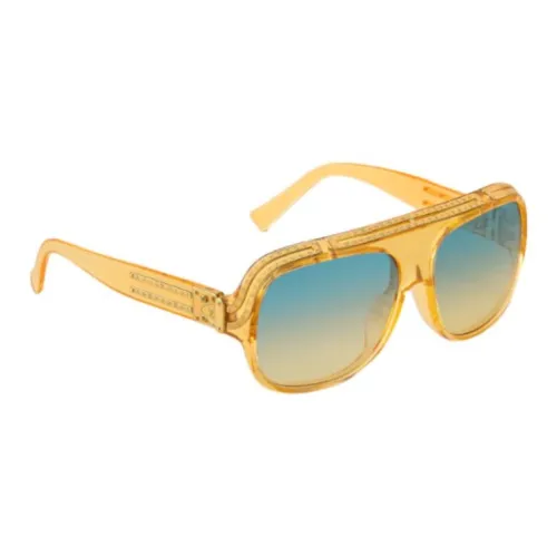 LOUIS VUITTON Воздействие Воздействие Квадрат Солнцезащитные очки Мужской Золотой