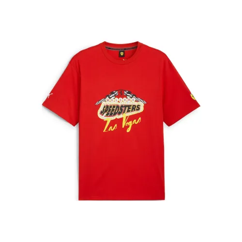 PUMA x FERRARI Mapm Street Коллаборация Race GARAGE CREW Las Vegas Tee T-Shirt Рубашка Мужская Красная