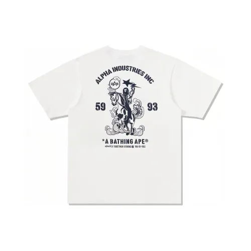 A BATHING APE Co Брендированный Alpha Industries Унисекс Футболка