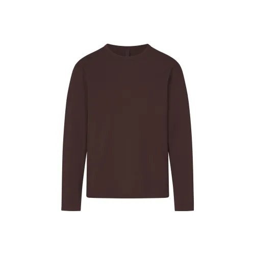 SKIMS Джерси Lounge Мужская рубашка с длинным рукавом цвет эспрессо темный кофейный