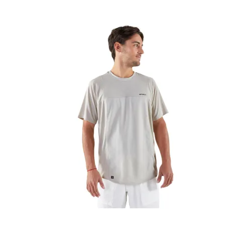 DECATHLON T-рубашка мужская светло-белая лаймово-серая