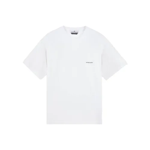 STONE ISLAND Белая Мужская T-Рубашка