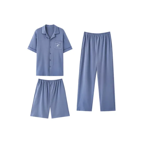 XIAFENYAN Пижамный комплект Мужской Королевский синий