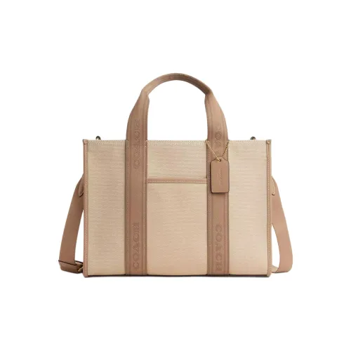 COACH Smith Холст и Кожа Тоут Сумка Сумка для покупок Сумка через плечо Сумка Большая Женская Естественная