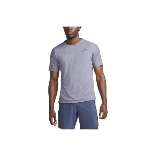 nike Dri Fit Короткий рукав Бег Топ T-рубашка Мужская Светло-фиолетовая