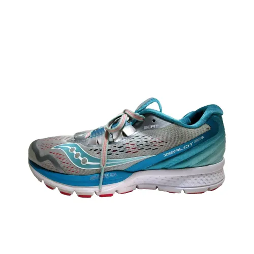 Saucony Zealot Iso 3 Slip-on Устойчивый к истиранию Низкий Топ Повседневная Беговая Обувь Женская Серый Синий