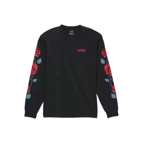 Vans Розовый Рукав Длинный Сleeve T-Рубашка T-Рубашка Унисекс Черный