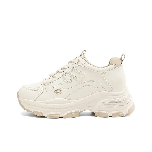 HLA Низкий топ массивные кроссовки женские бежевые